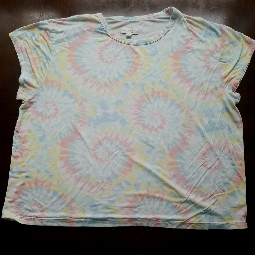 Koolaburra by UGG Shirt Sz P3x Tee Pastel Pink Blue Yellow Tie Dye